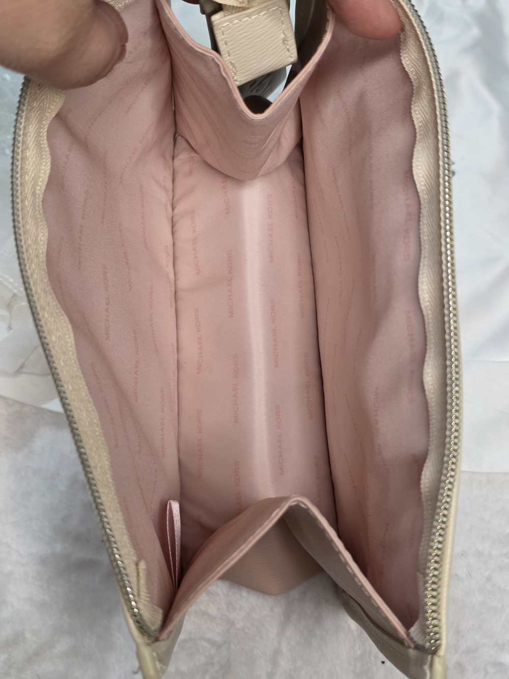 Michael Kors Pink and Cream Leather Wristlet Clutch - Picture 3 of 3